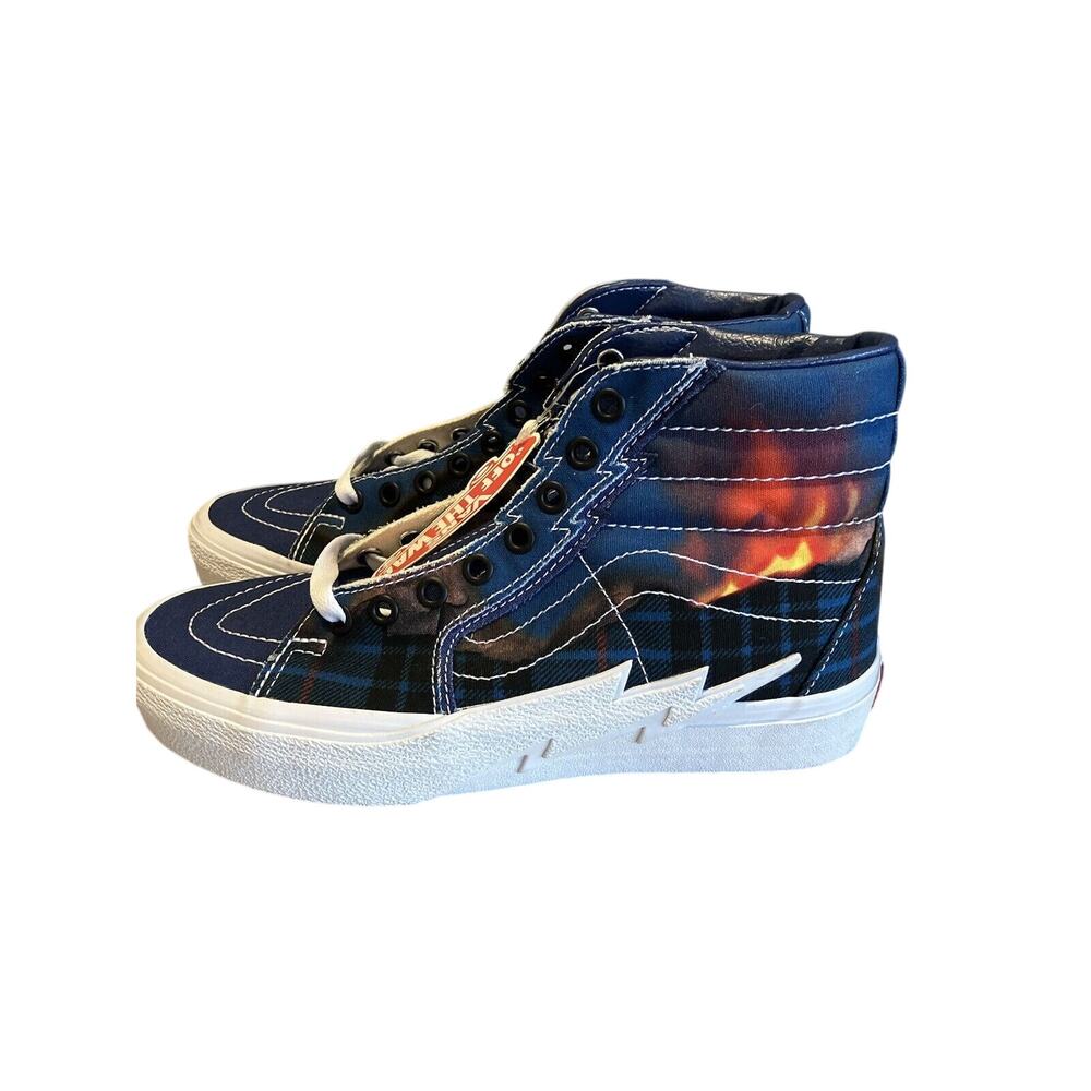 VANS Off The Wall SK8 HI TOP Shoes Bolt Reveal Flames Sz 8/6.5 Sneakers